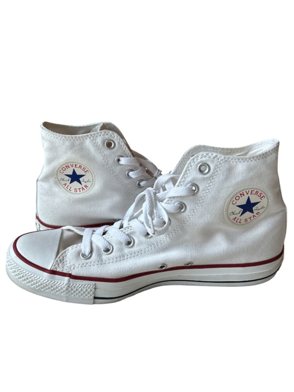 Converse All-Star High-Top Sneakers with Red Trim Size 9 GUC